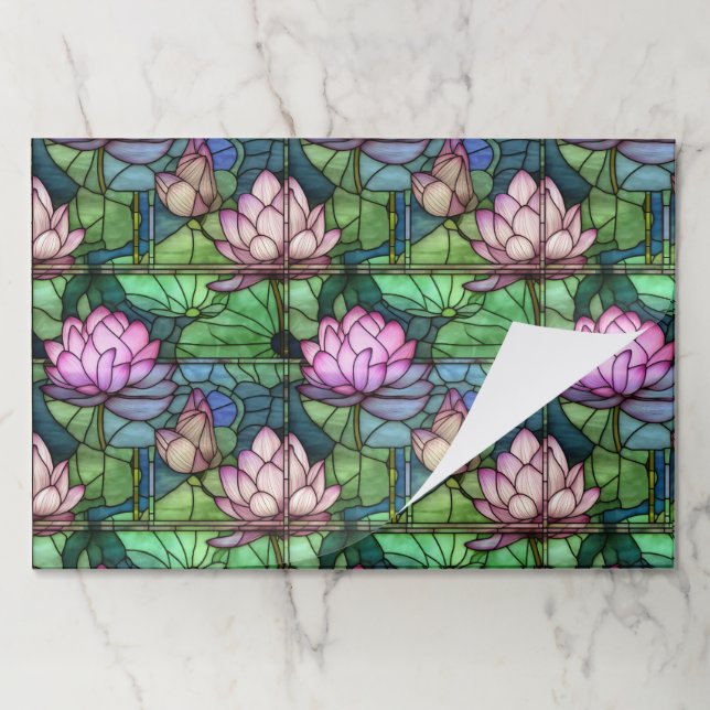 Stained Glass Lotus Tearaway Place Mat (Folded)