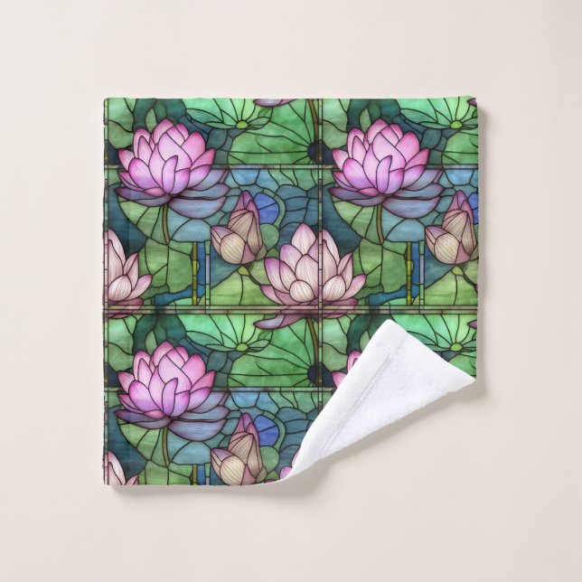 Stained Glass Lotus Wash Cloth (Wash Cloth)