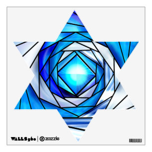Stained Glass Magen David (12 inch Wall Decal) Wall Sticker
