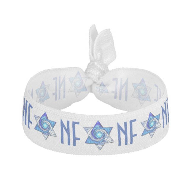 Stained Glass Magen David - Monogrammed Elastic Hair Tie (Front)
