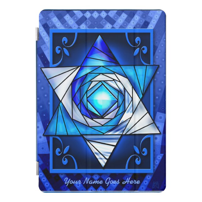 Stained Glass Magen David (Personalized) iPad Pro Cover (Front)
