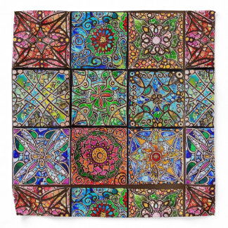 Stained Glass Mandala Bandana- Julie Ann Stricklin Bandana