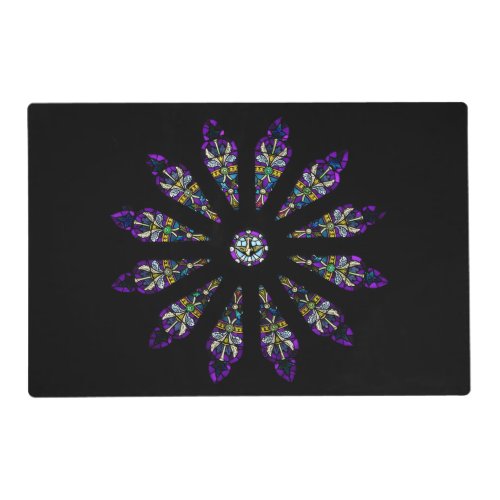 Stained Glass Mandala Laminated Placemat