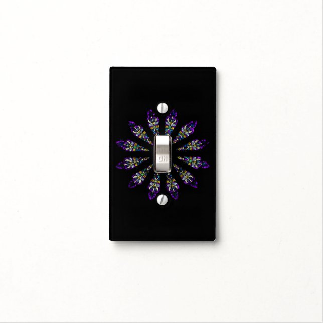 Stained Glass Mandala Light Switch Cover (In Situ)