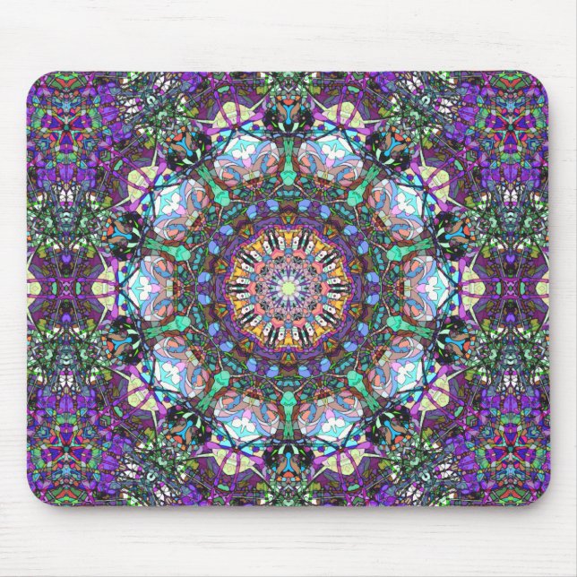 Stained Glass Mandala Mouse Pad (Front)