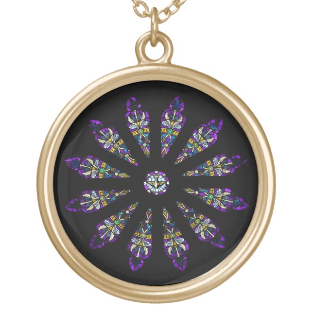 Stained Glass Mandala Necklace (Front)