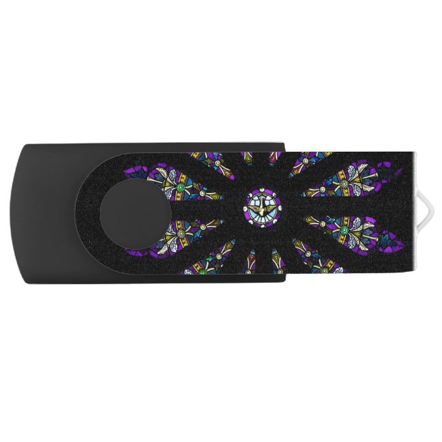 Stained Glass Mandala Swivel USB 2.0 Flash Drive (Front)