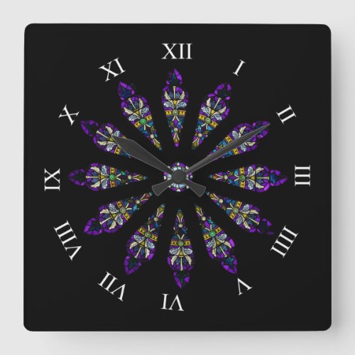 Stained Glass Mandala Wall Clock