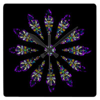 Stained Glass Mandala Wall Clock