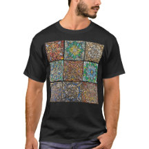 Stained Glass Mandalas Men's Basic Dark T-Shirt
