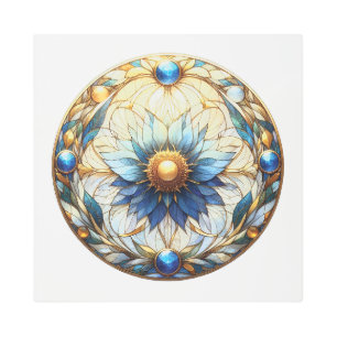 Stained Glass Mandella Metal Print