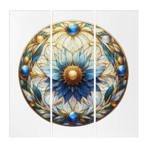 Stained Glass Mandella Triptych