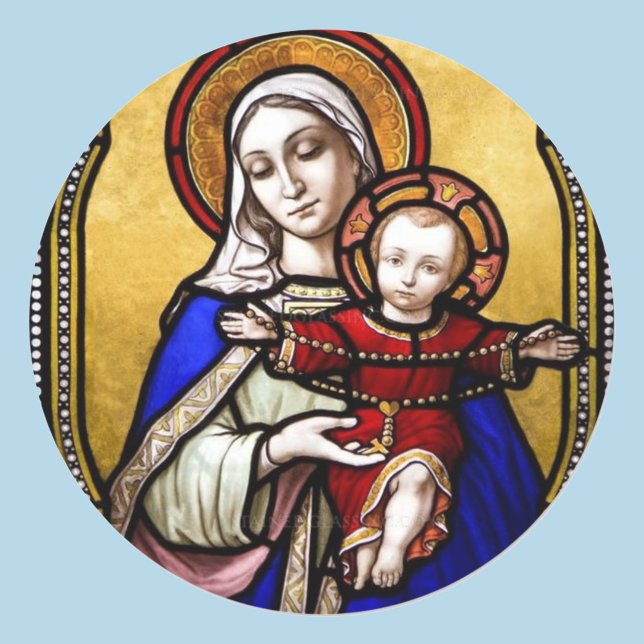 Stained Glass Mary Young Jesus Envelope Seal (Creator Uploaded)