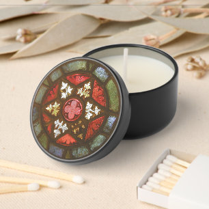 Stained Glass Medallion with Foliate Star Mini Candle Favors