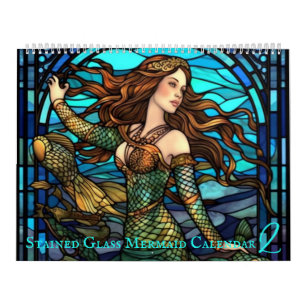 Stained Glass Mermaid 2 Calendar
