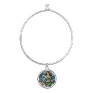 Stained glass mermaid bangle bracelet
