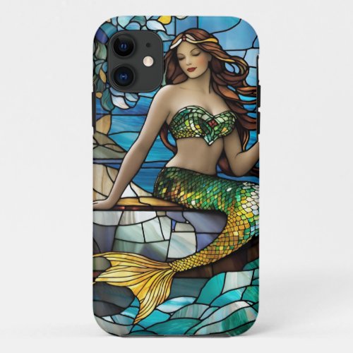 Stained glass mermaid  iPhone 11 case