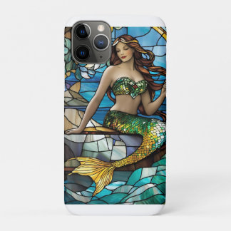 Stained glass mermaid iPhone 11 pro case