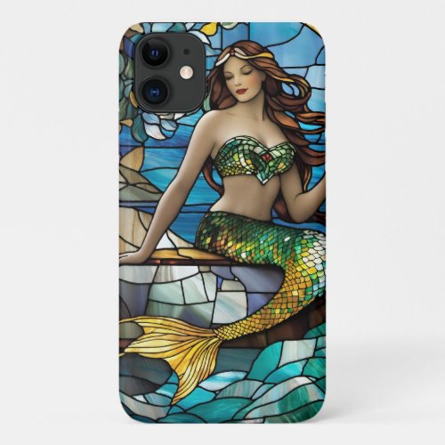 Stained glass mermaid  iPhone 11 case