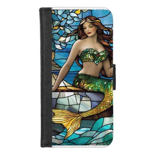 Stained glass mermaid  iPhone 87 wallet case