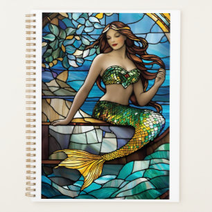 Stained glass mermaid planner
