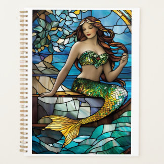 Stained glass mermaid planner