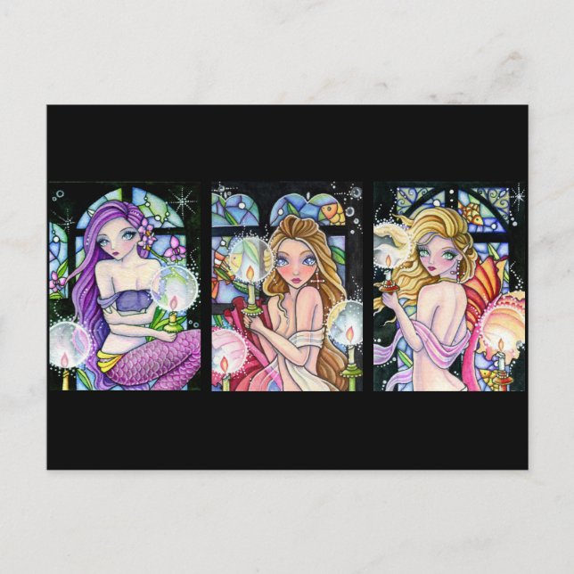 Stained Glass Mermaid Series - Postcard (Front)