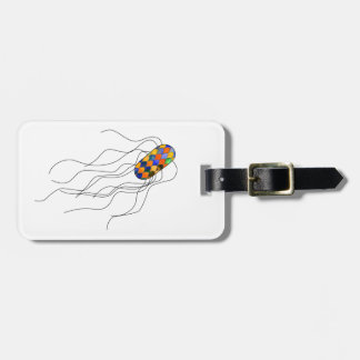 Stained glass microbe luggage tag