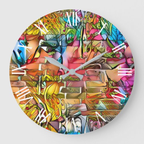 Stained Glass Modern Art Collection Large Clock