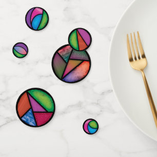 Stained Glass Modern Design Traditional Window Confetti