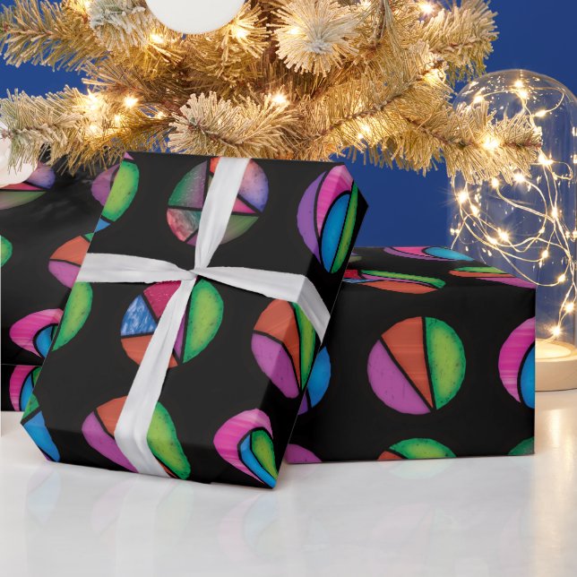 Stained Glass Modern Design Traditional Window  Wrapping Paper (Holidays)