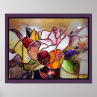 Stained Glass Modern Flower Wall Art