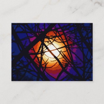 Stained Glass Moon Abstract Atc Business Card by Bebops at Zazzle