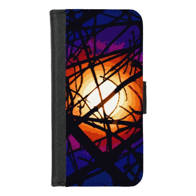 Stained Glass Moon Abstract iPhone 8/7 Wallet Case