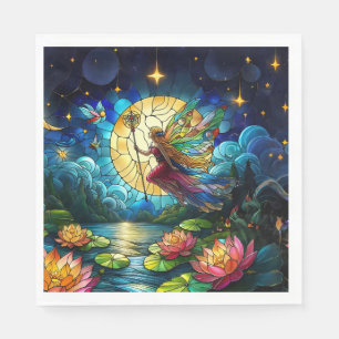 Stained Glass Moonlight Flight Fairy  Napkins