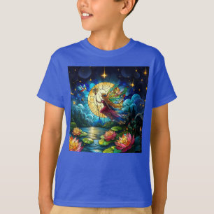 Stained Glass Moonlight Flight Fairy  T-Shirt
