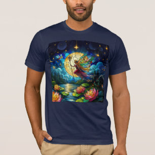 Stained Glass Moonlight Flight Fairy  T-Shirt