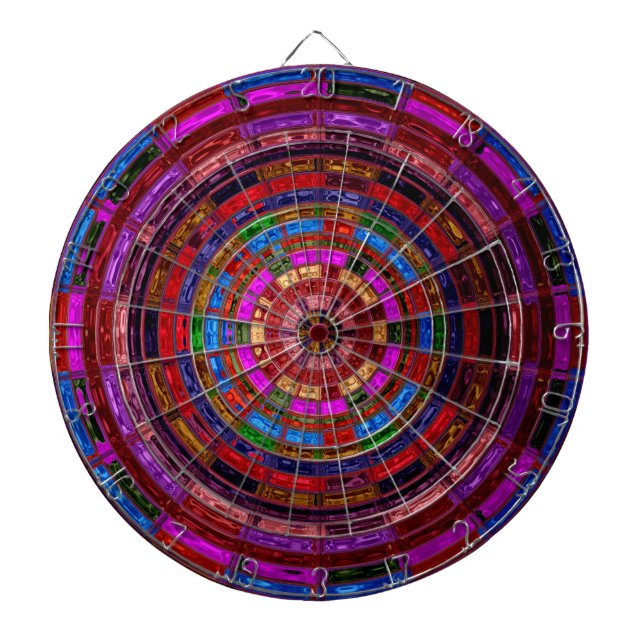 Stained Glass Mosaic Abstract #2 Dart Board (Front)