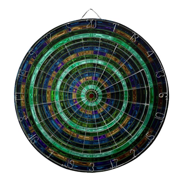 Stained Glass Mosaic Abstract Dart Board (Front)
