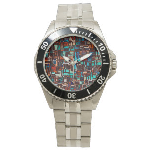 stained glass mosaic abstract watch