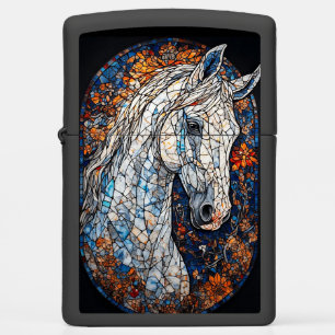 Stained Glass Mosaic Horse Artwork Zippo Lighter