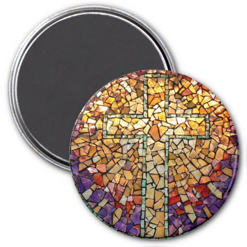 Stained Glass Mosaic Magnet Cross