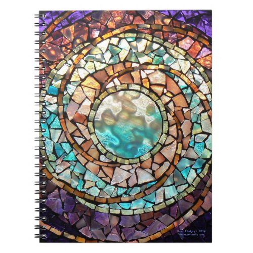 Stained Glass Mosaic Notebook Water Planet