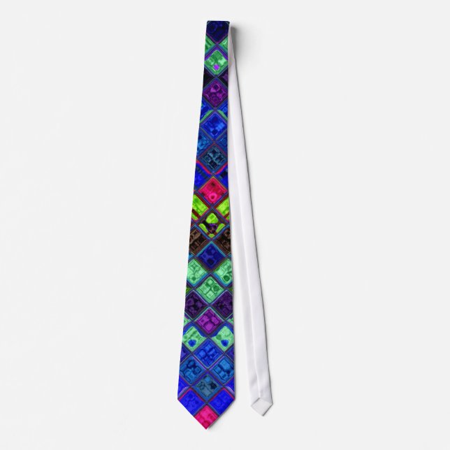 Stained Glass Mosaic Pattern #2 Neck Tie (Front)