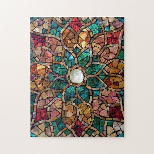 Stained Glass Mosaic Puzzle "Autumn Star" (Vertical)