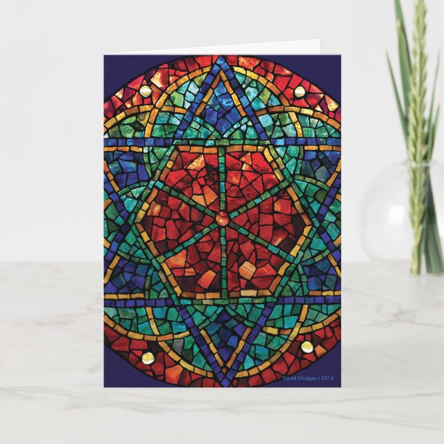 Stained Glass Mosaic Season's Greetings Card (Front)