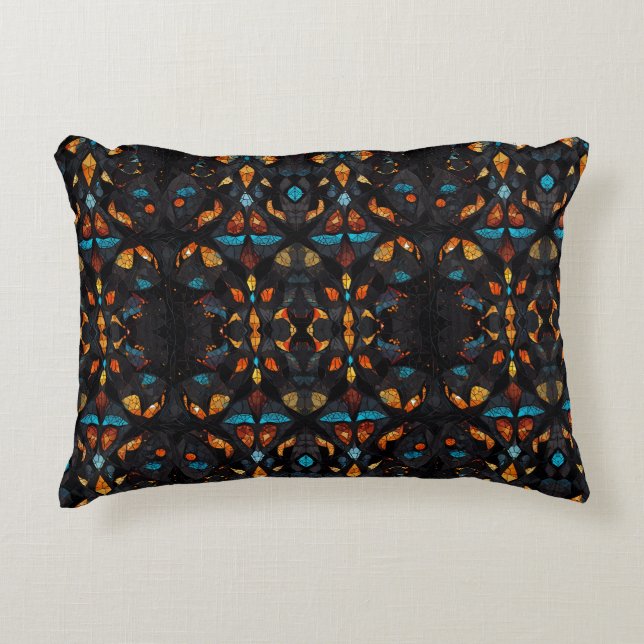 Stained Glass Mosaic Window Effect  Accent Pillow (Front)