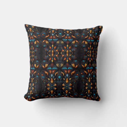 Stained Glass Mosaic Window Effect  Throw Pillow