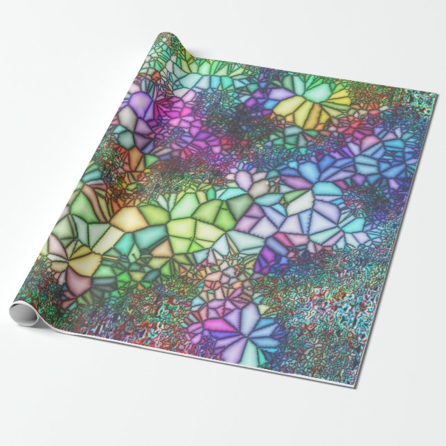 Stained Glass Mosaic Wrapping Paper (Unrolled)