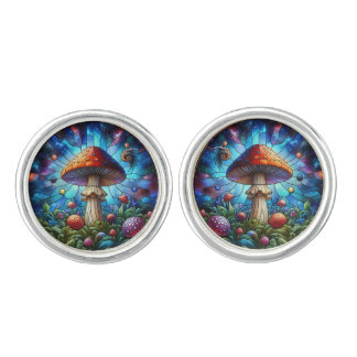 Stained glass Mushroom Cufflinks